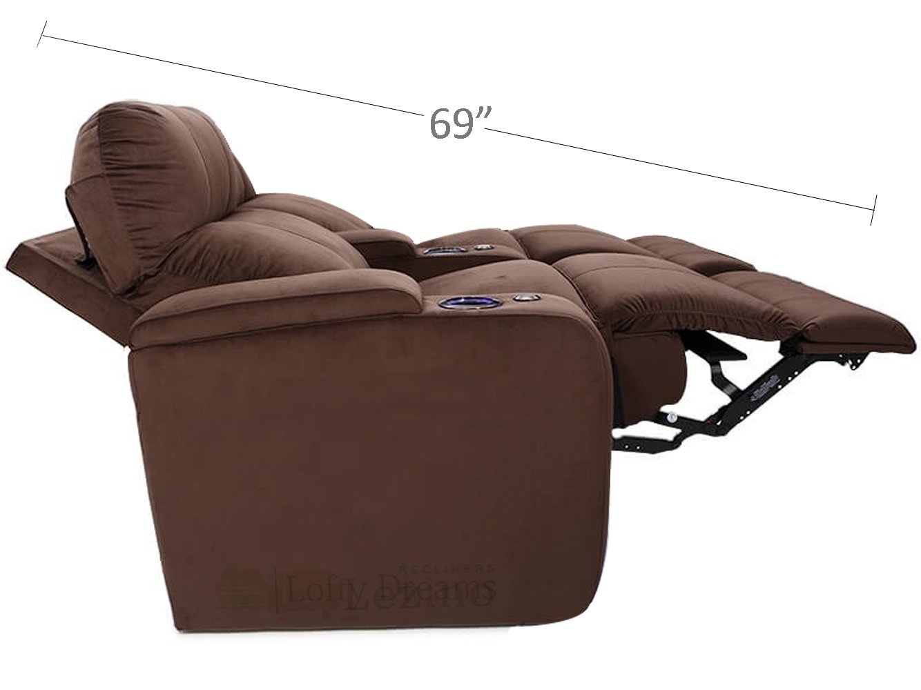 Home Theater recliner Brown Fabric