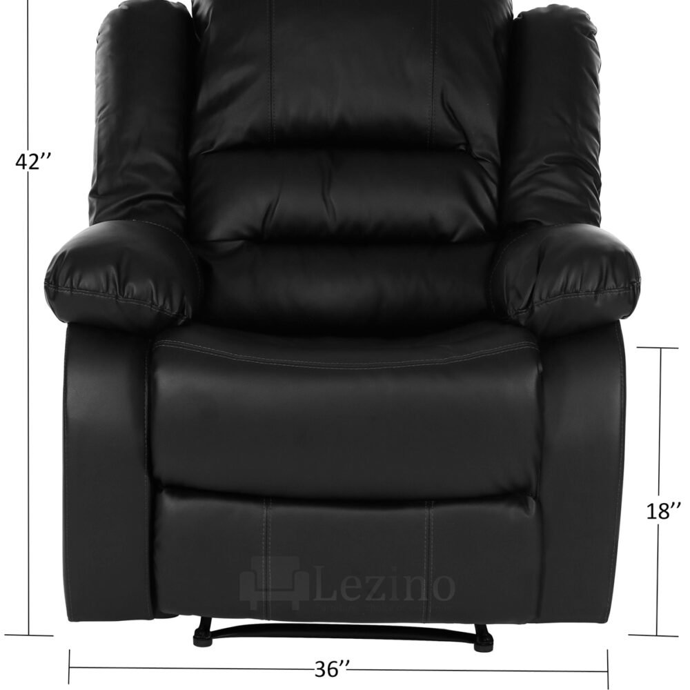 Lezino 1 Seater Manual Recliner Chair in Black Color 2
