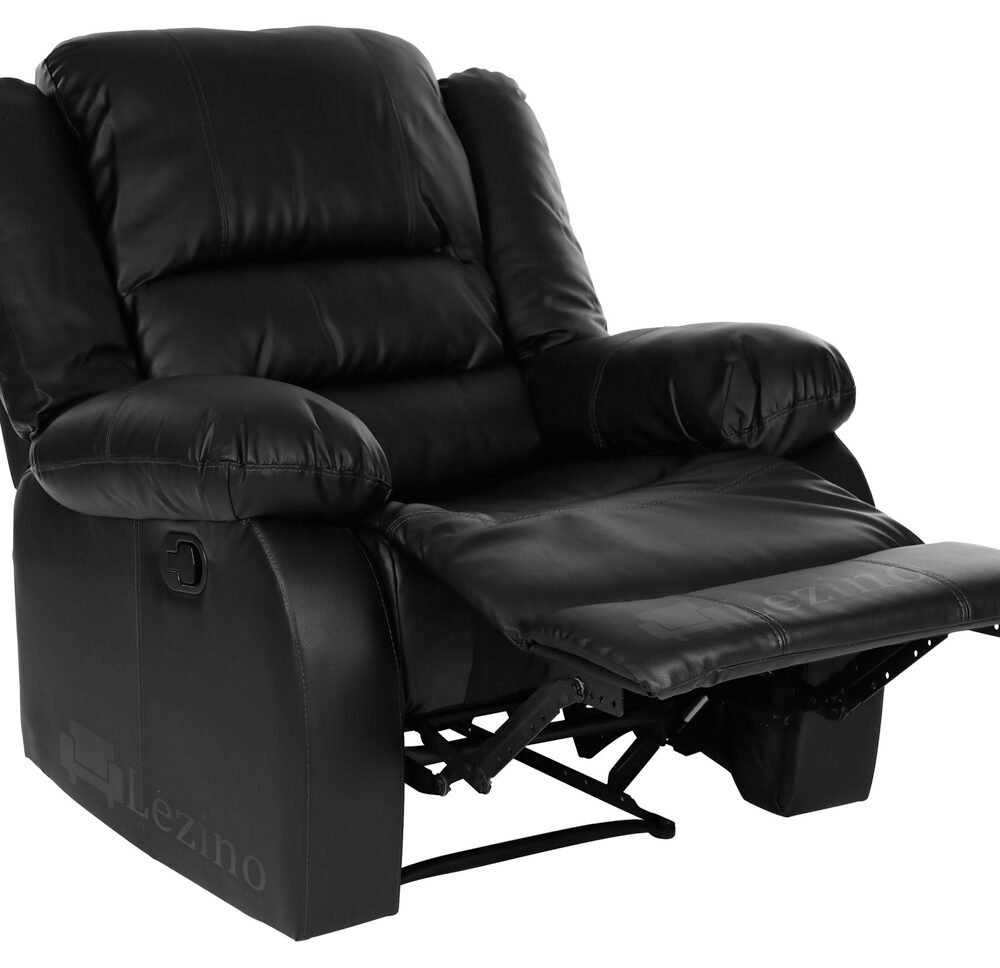 Lezino 1 Seater Manual Recliner Chair in Black Colourr