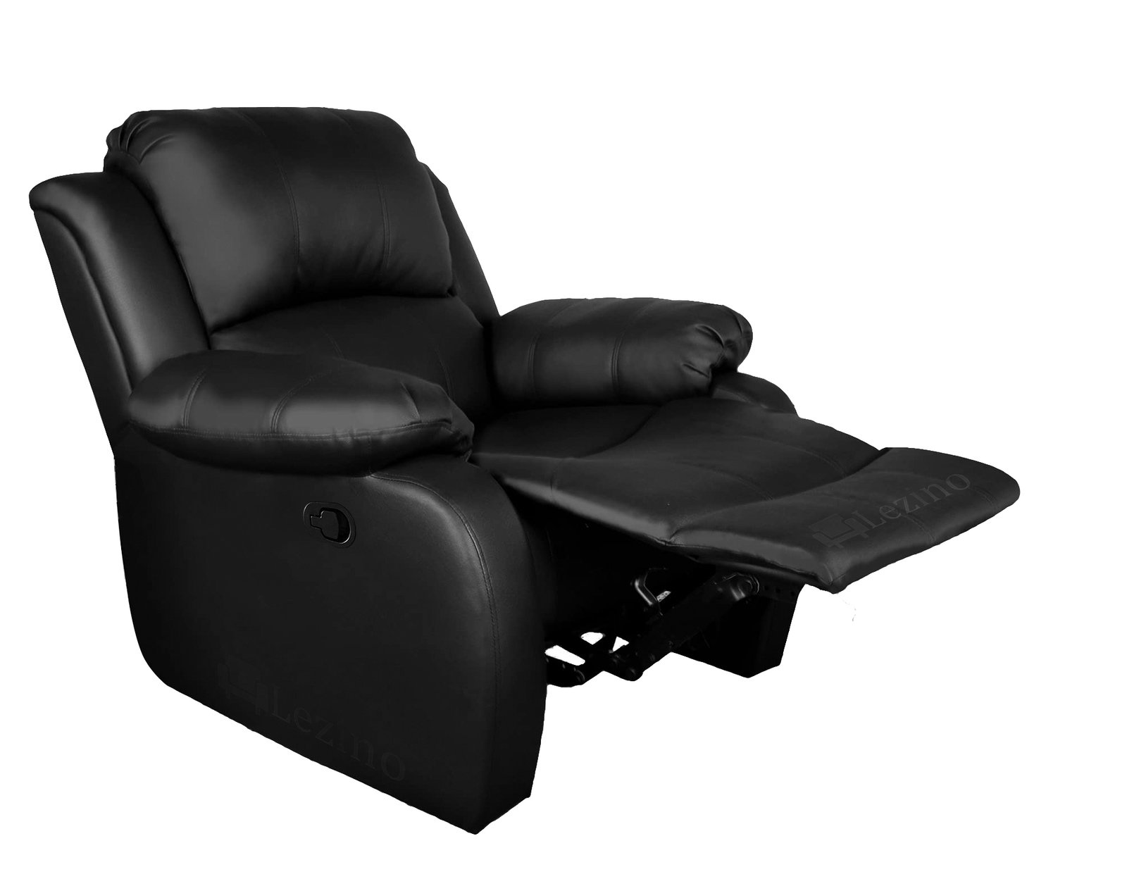 Lezino 1 Seater Manual Recliner Chair in Black Leatherette