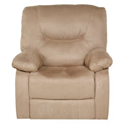 Lezino 1 Seater Rocker Manual Recliner in Beige Colour Fabric