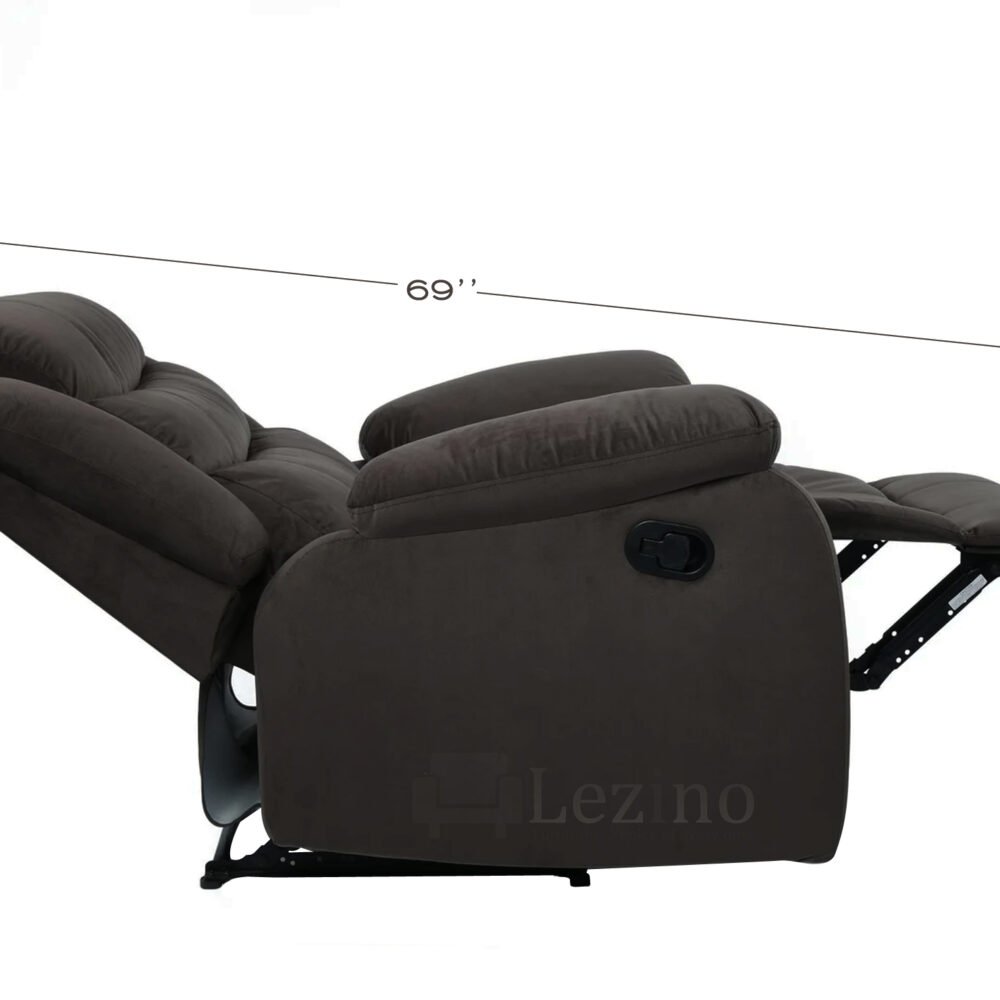 Melino Manual Recliner Chair in Fabric 6 Lezino One Seater Manual Recliner Sofa In Brown Fabric
