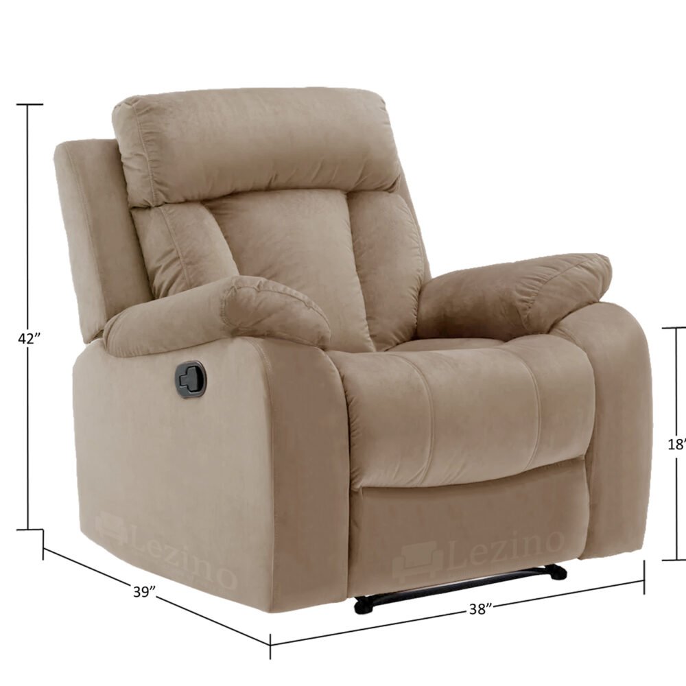 Selino 1 Seater Manual Recliner Chair 6 Lezino One Seater Manual Recliner in Beige Color