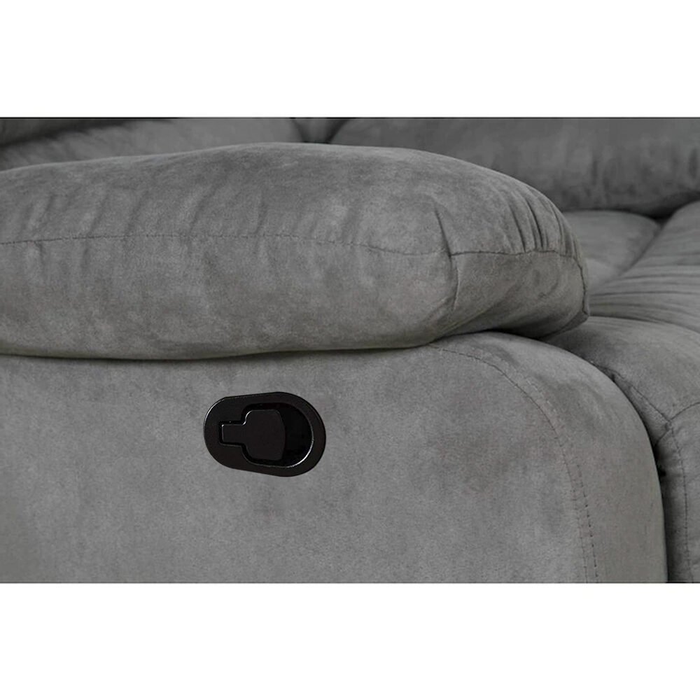 Lezino Single Seater Rocker Manual Recliner In Grey Color Suede Fabric