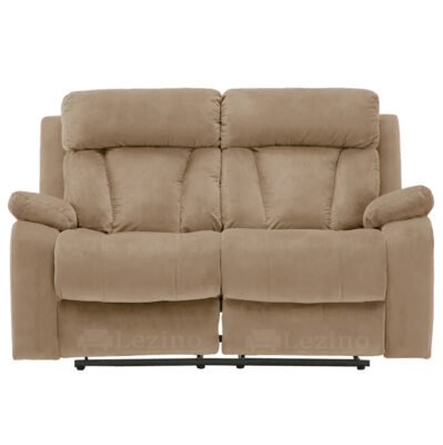Lezino Two Seater Manual Recliner in Beige Colour Fabric 1