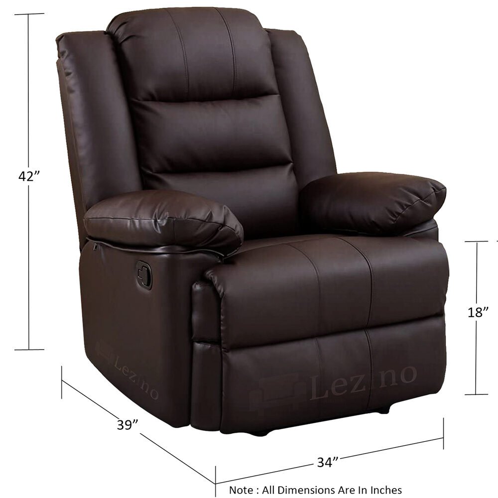 Muston 1 Seater Manual Recliner Chair in Brown 4 One Seater Manual Recliner Chair in Brown Color