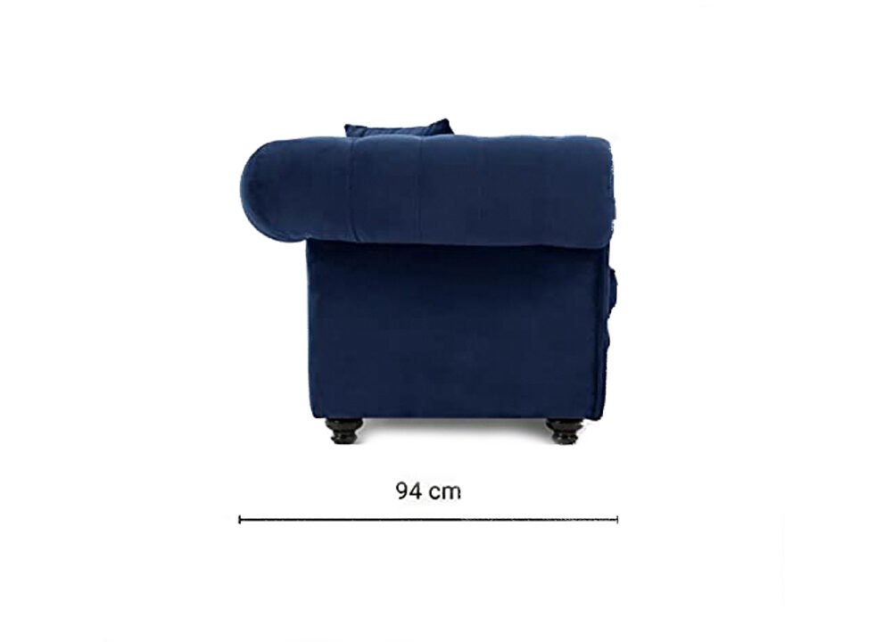 3 Seater Chesterfield Sofa in Blue Fabric 5 Chesterfield Sofa 11