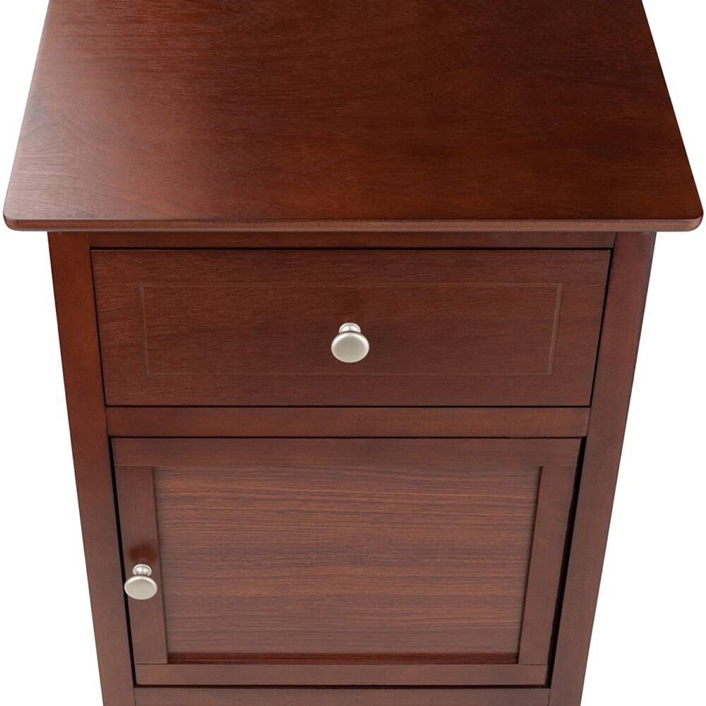 Wooden Accent Drawer Table (Walnut Color) 6 Drawer 42 1