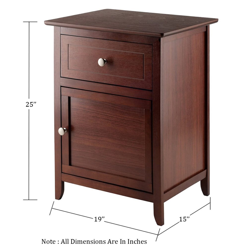 Wooden Accent Drawer Table (Walnut Color) 5 Drawer 44 1