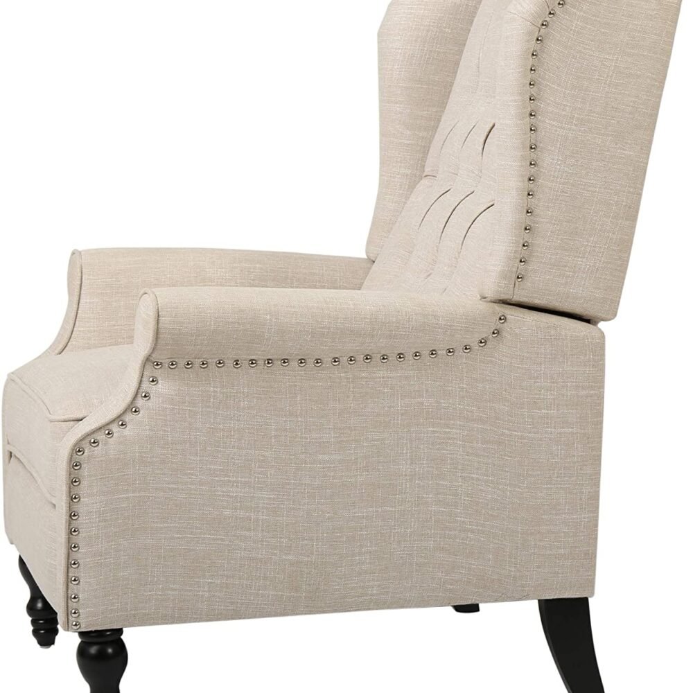 Waston Wingchair in Beige Fabric 5 Wingback Chair 14