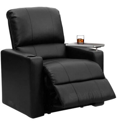 Single Seater Home Theater Recliner Chair in Black Leatherette